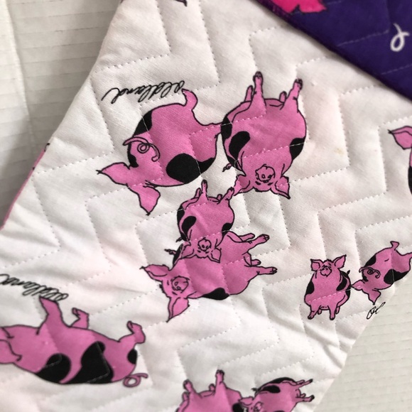 Handmade Pig Patterned Holiday Stocking - Picture 2 of 8